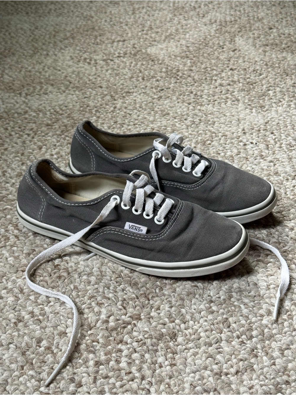 Vans Low-Top Canvas Sneakers in Gray and White